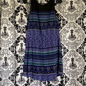 Blue and black dress